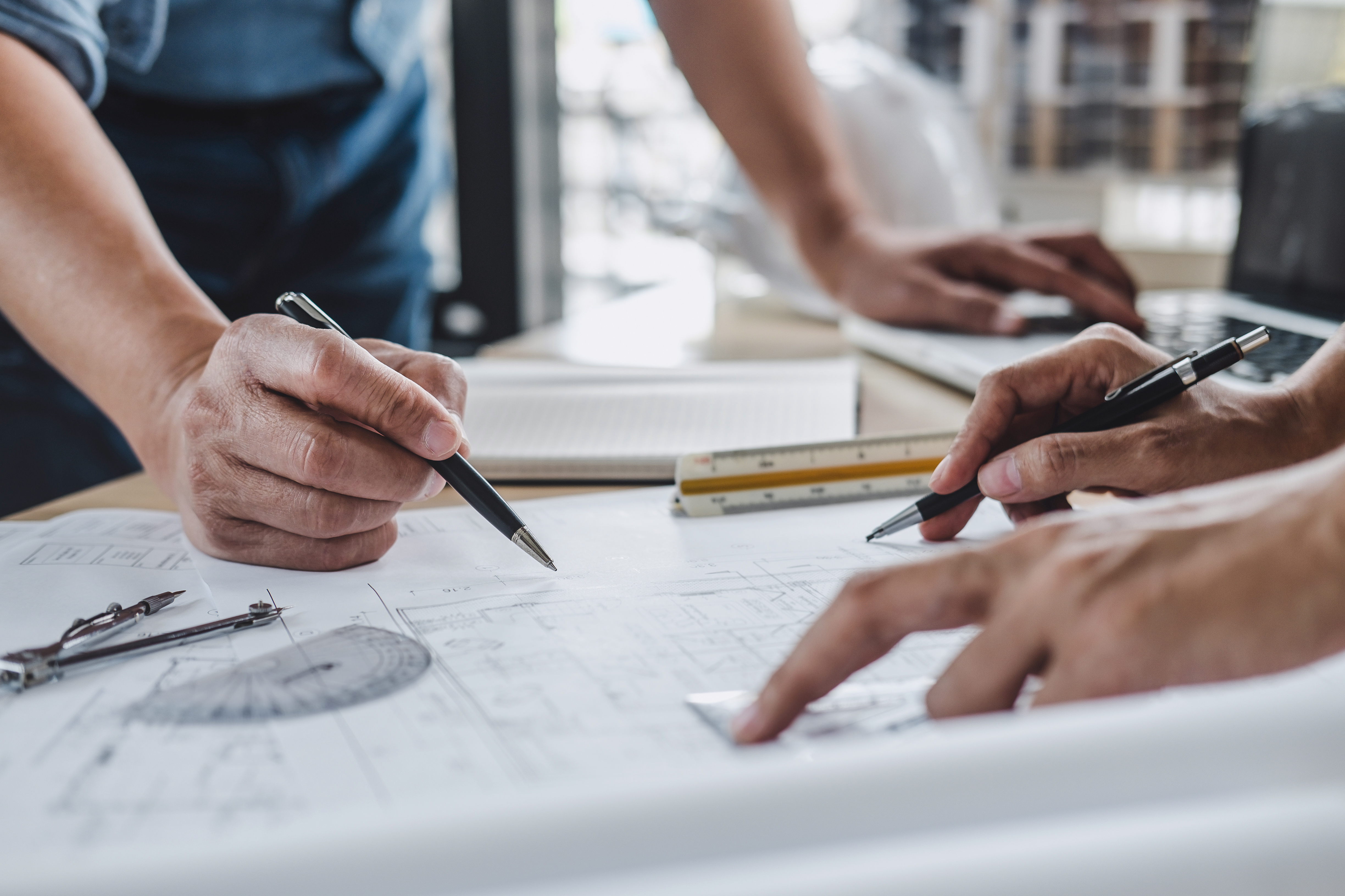 Construction and structure concept of Engineer or architect meet