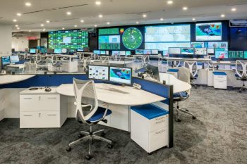 Fleet Operations Center with video walls and consoles