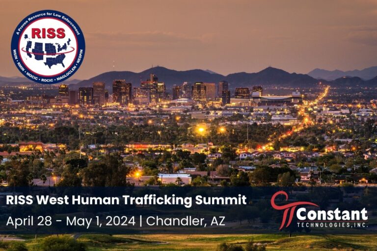 a poster for the RISS West Human Trafficking Summit in Chandler Arizona