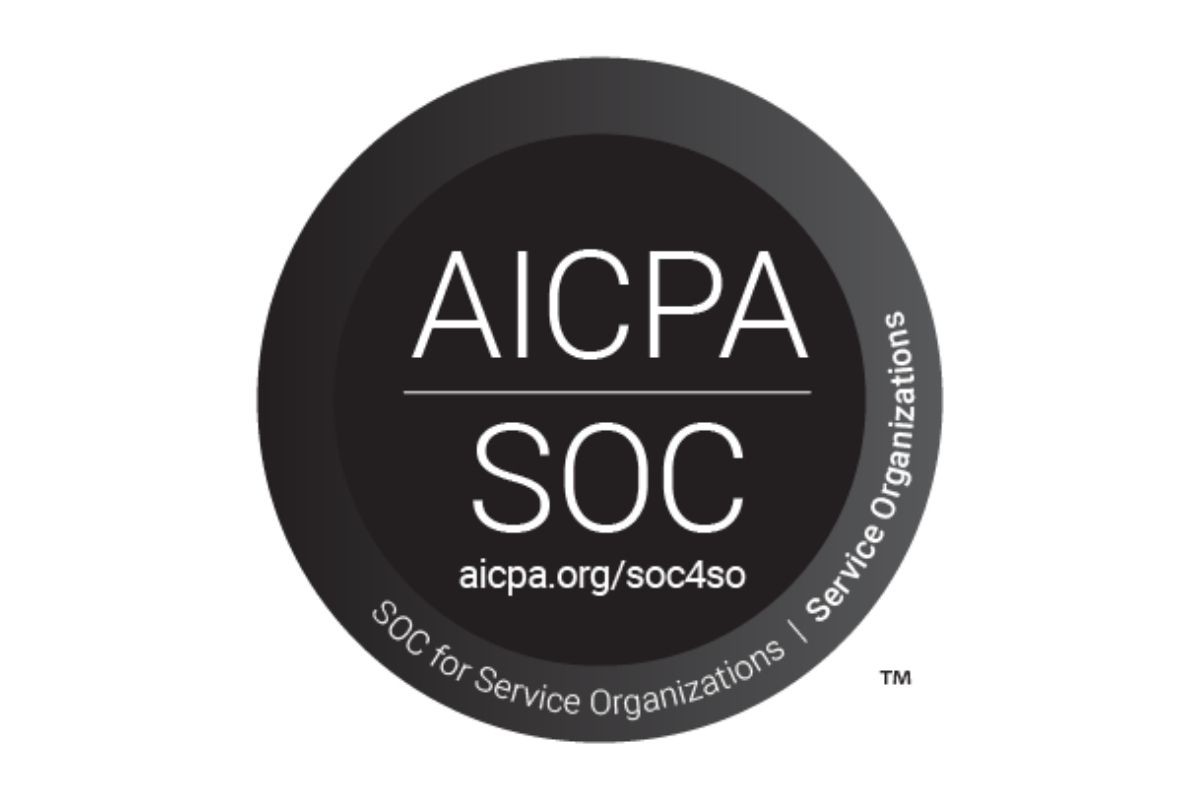 a black and white logo for AICPA SOC