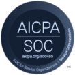 a blue circle with AICPA and SOC written in it