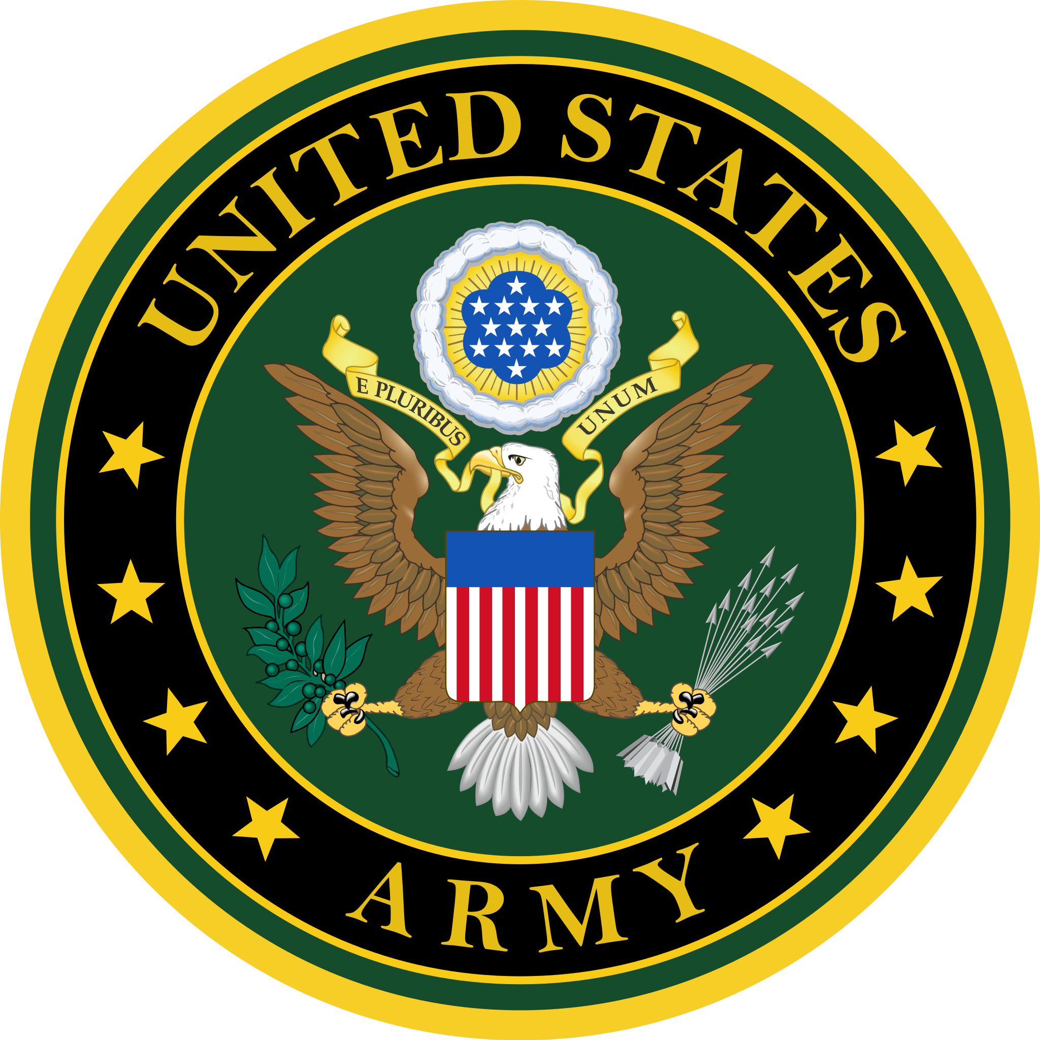 the seal of the united states army with an eagle on it