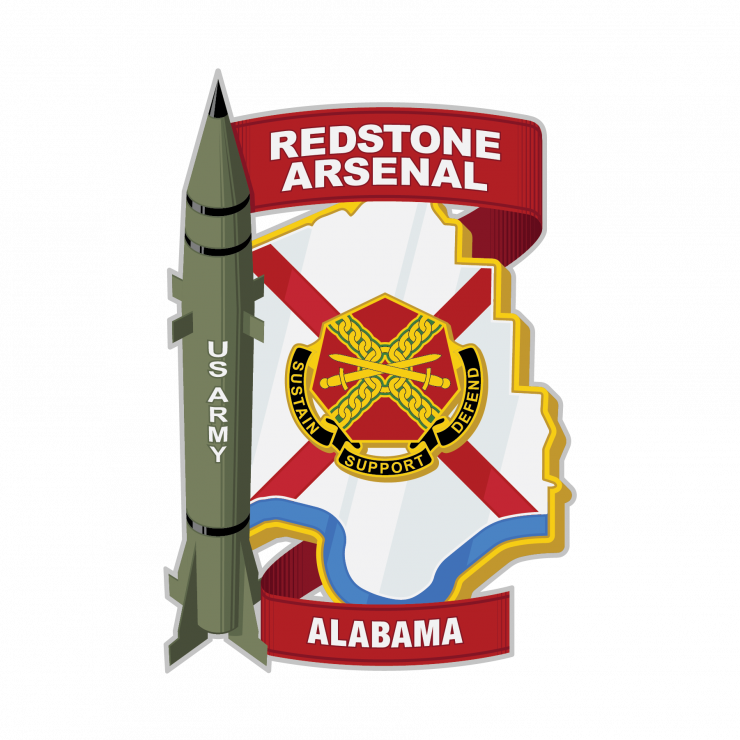 a logo for the UA Army Redstone arsenal in Alabama